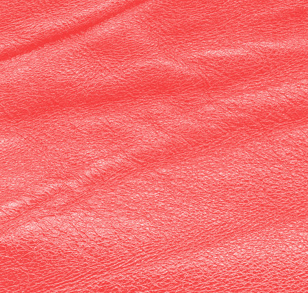crumpled red leather texture . Leather backgroundの写真素材