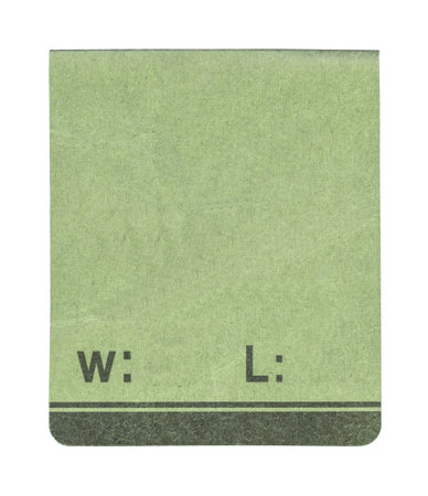green paper tag on white backgroundの写真素材