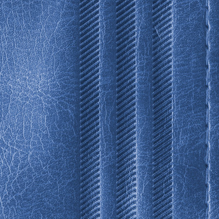 fragment of blue leather bagの写真素材