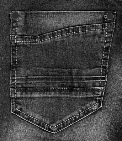 black jeans pocket on  jeans backgroundの写真素材