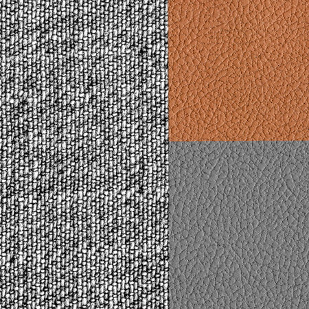 the combination of leather and fabric texturesの写真素材