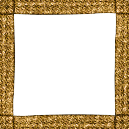 handmade square  photo frame of  yellow denim materialの写真素材