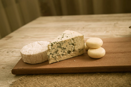 Various types of cheeses in the range