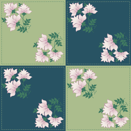 Floral geometric pattern for the background patchworkのイラスト素材