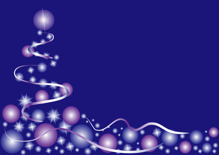 abstract christmas tree on blue background. Christmas postcard. Vector illustrationのイラスト素材