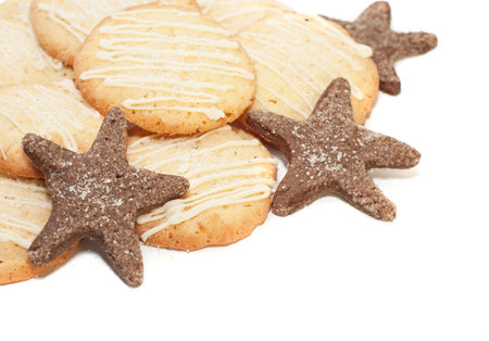 Sweet cookies isolated on white backgroundの写真素材