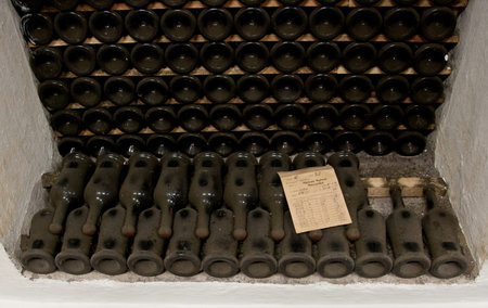 YALTA, CRIMEA - MAY 04, 2013: Rare wines in Massandra winery, Yalta, Crimea, Ukraine on May 04, 2013. Collection wines in Massandra winery is one of the largest collections of rare wines in the worldのeditorial素材