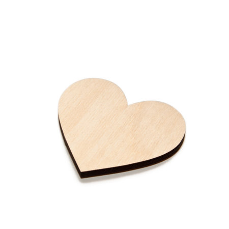Wooden heart isolated on the white backgroundの写真素材