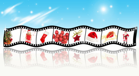 christmas film stripの写真素材