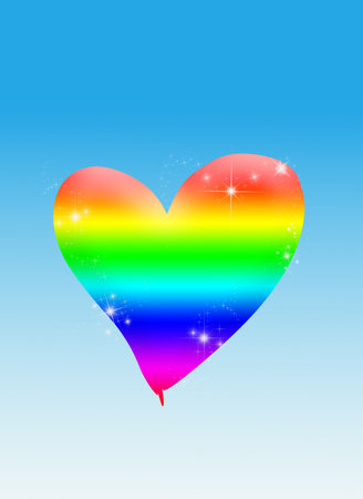 rainbow heartの写真素材