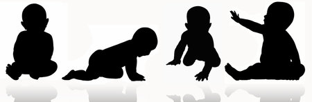 Silhoette of babyの写真素材