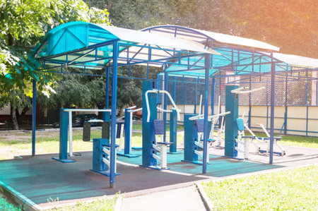 Exercisers for playing sports, workout in the yardの写真素材