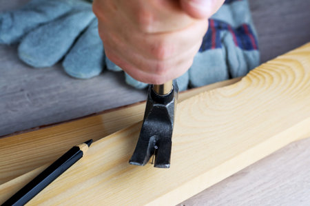 Work on the construction or repair of the house. Independent update, renovation. Use working gloves...