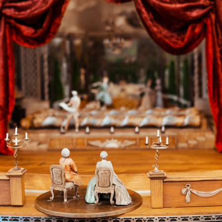 Puppet show. Puppet theater scene. Creativity and art.の写真素材