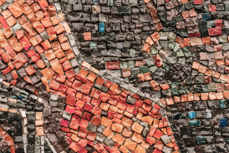 Surface decoration. Stone, marble, granite, concrete background. Wall. mosaicの写真素材