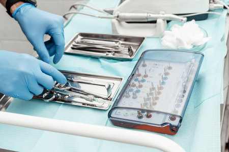 Dentist tools. Dentist workplace equipment set. Health and medicine.の写真素材