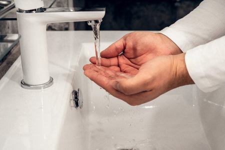 Coronavirus. Proper washing and handling of hands. Liquid antibacterial soap. Self-isolation and...