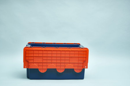 Plastic storage boxes. Boxes for the delivery of products. Orderly storage
