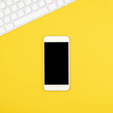 White keyboard and mouse. Remote work, self-isolation, work at home, quarantine.の写真素材