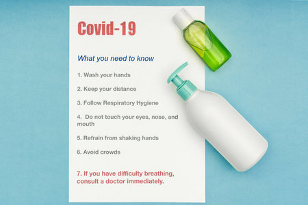 Coronavirus, Covid-19. How not to get infected, a reminder to inform the public, personal protective equipment.の写真素材