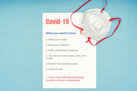 Coronavirus, Covid-19. How not to get infected, a reminder to inform the public, personal protective equipment.の写真素材