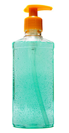 Plastic Bottle with liquid soap on a white の写真素材