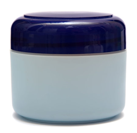 cosmetic creams isolated on white . Closeup of jar of moisturizing face cream