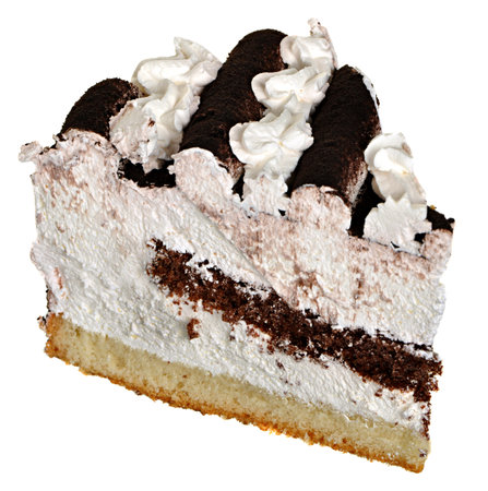 Cake with whipped cream and Chocolate with white の写真素材