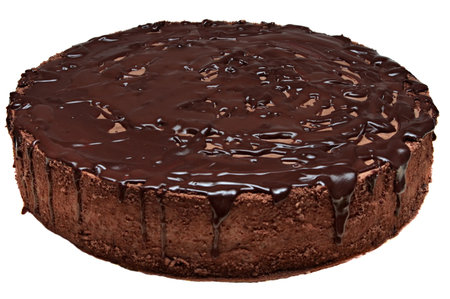 chocolate cake isolated on a white の写真素材