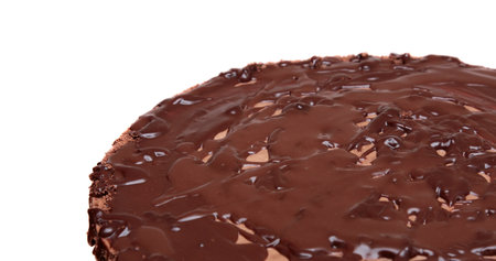 chocolate cake isolated on a white の写真素材