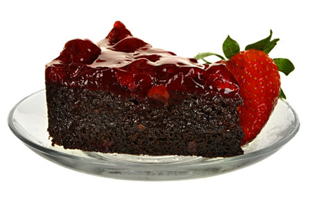 Cake With Berries isolated on a white background. Strawberry.の写真素材