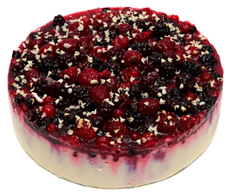 Cake With Raspberries, Currants And Strawberries Isolated On A White .の写真素材