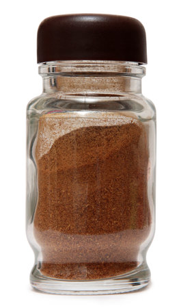 Spices. Glass Jar With Pepper, Isolated On White .の写真素材