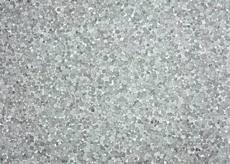grey foam plastic closeup. Polystyrene foam textureの写真素材