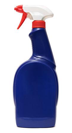 cleaning equipment isolated on a white background. colored plastic bottles with Detergent isolated on white background . Studio shooting. Set.の写真素材