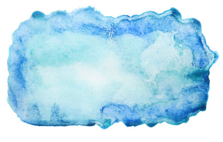 Abstract blue watercolor background isolated on whiteの写真素材