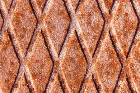Textured metal surface with detailed corrosion, rust and scratches. Rusty metal wall, painted metal...