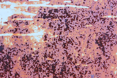 Textured metal surface with detailed corrosion, rust and scratches. Rusty metal wall,