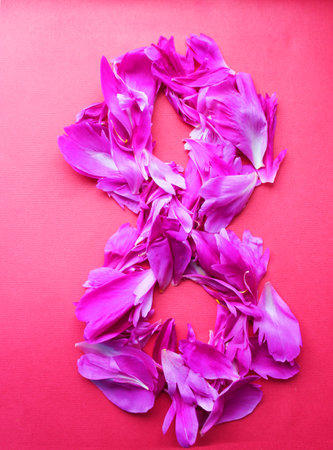 March 8 from flower petalsの写真素材