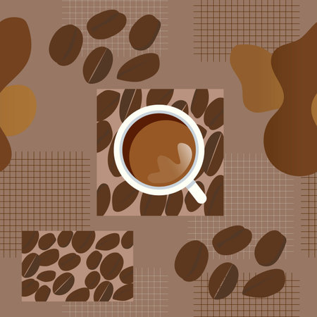 Seamless a cup of coffee pattern for wallpaper, menu, background, textileのイラスト素材
