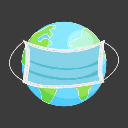 A masked globe. Planet Earth and the Blue Maskのイラスト素材