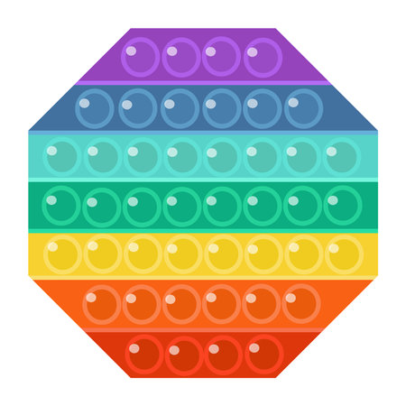 Antistress game, pop it toy, rainbow, isolatedのイラスト素材
