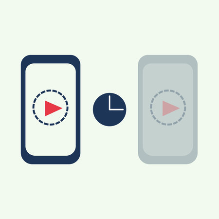 Ephemeral content concept. Blue icon with smartphone and watch.のイラスト素材