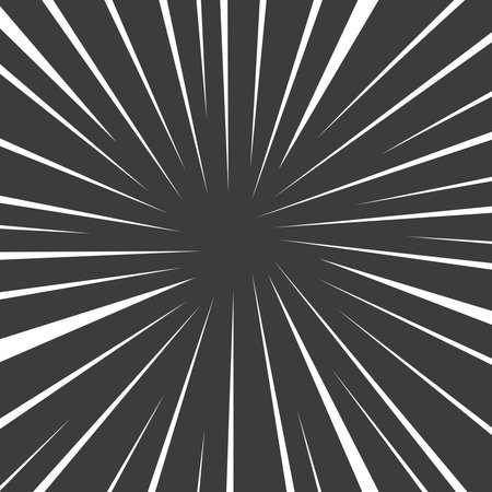 Manga brust frame. Comic book action lines. Cartoon background with white lines on black backgroundのイラスト素材