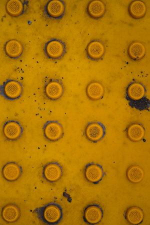 the yellow surface with pimples is dirtyの写真素材