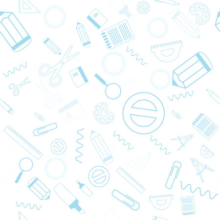 School time streamless vector patternのイラスト素材