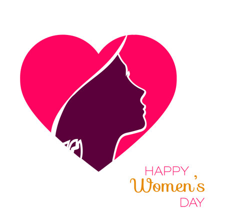 International Womens Day. Vector templates with heart for card, poster, flyer and other useのイラスト素材