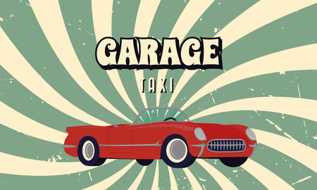 Retro car. Classic car.のイラスト素材