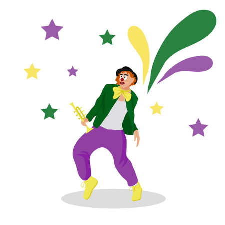 Mardi Gras clown illustration.Vector illustration.のイラスト素材