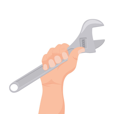 Happy Labor Day. Vector illustration.Builders work on construction. Masters hand with a tool.のイラスト素材